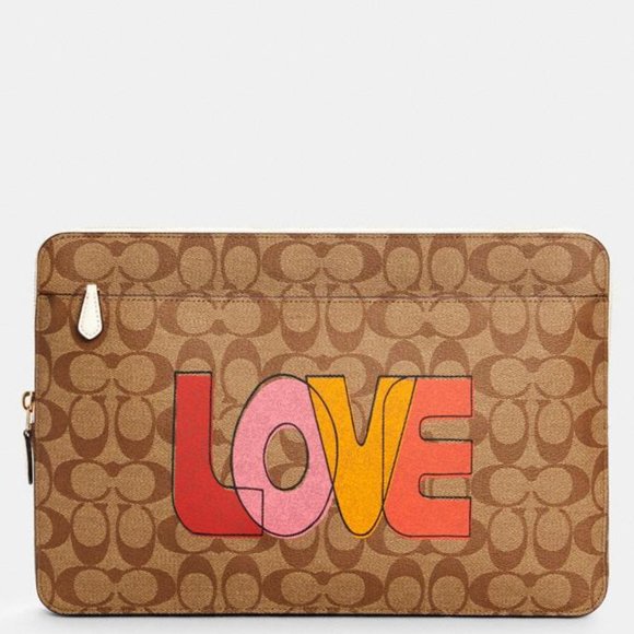 Coach Bags Coach Laptop Sleeve In Signature Canvas With Love Poshmark